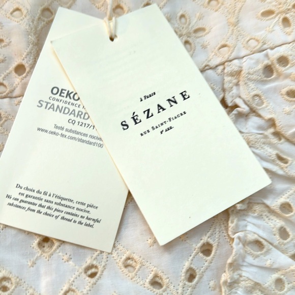 Sezane jupe courte Corina skirt in ecru size 38 new nwt 6 - Picture 3 of 4